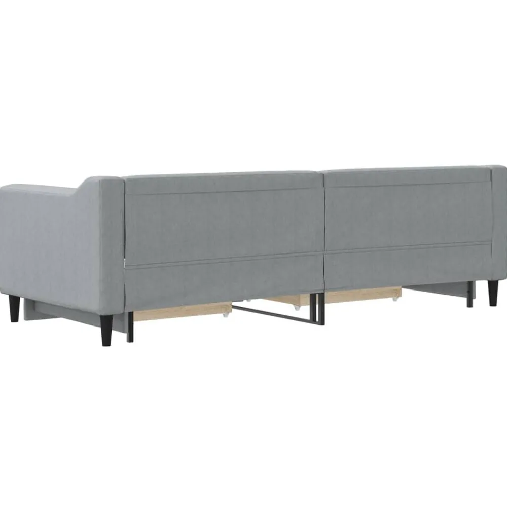 vidaXL Sofá cama nido con cajones tela 80x200 cm Gris claro New
