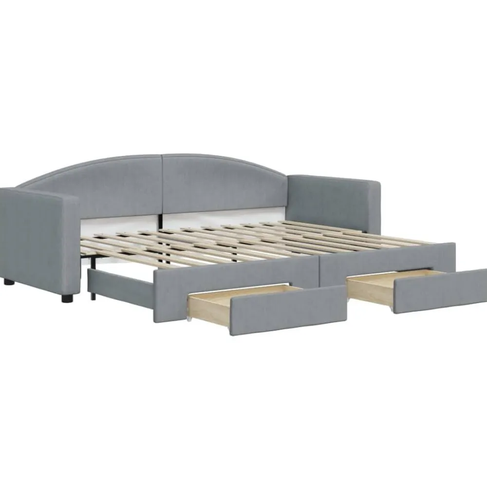 vidaXL Camas Y Accesorios-Sofá cama nido con cajones tela 80x200 cm