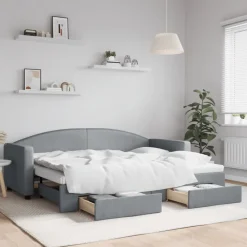 vidaXL Camas Y Accesorios-Sofá cama nido con cajones tela 80x200 cm