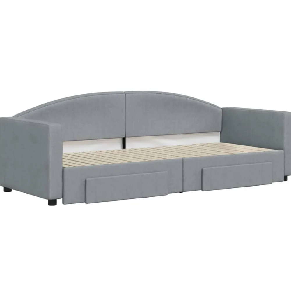 vidaXL Camas Y Accesorios-Sofá cama nido con cajones tela 80x200 cm