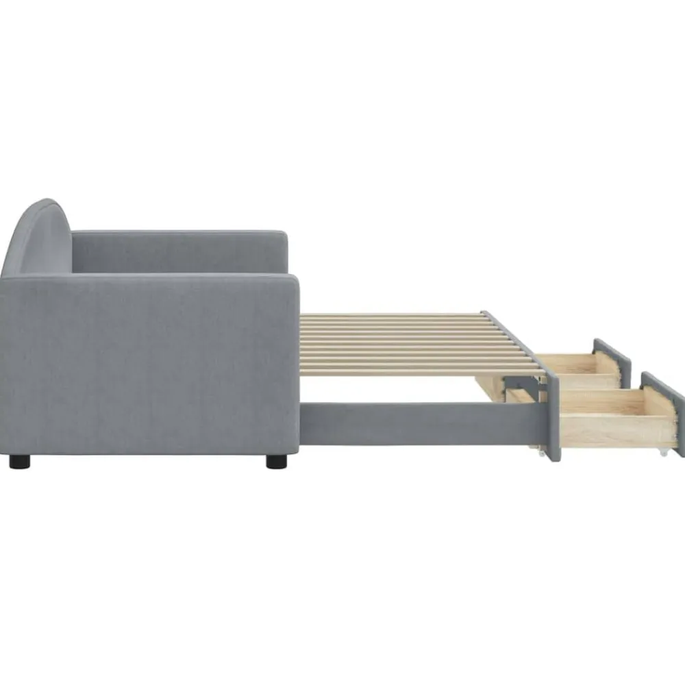 vidaXL Camas Y Accesorios-Sofá cama nido con cajones tela 80x200 cm