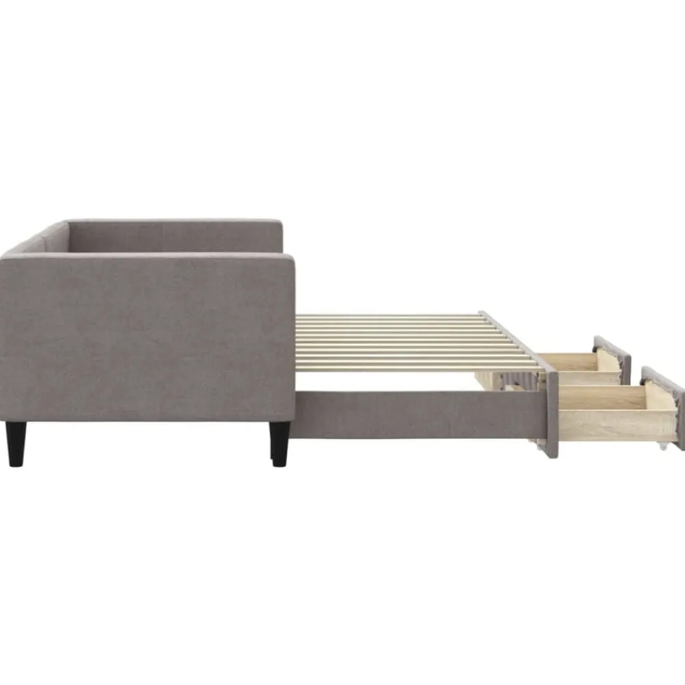 vidaXL Sofá cama nido con cajones tela gris taupe 80x200 cm Taupé New