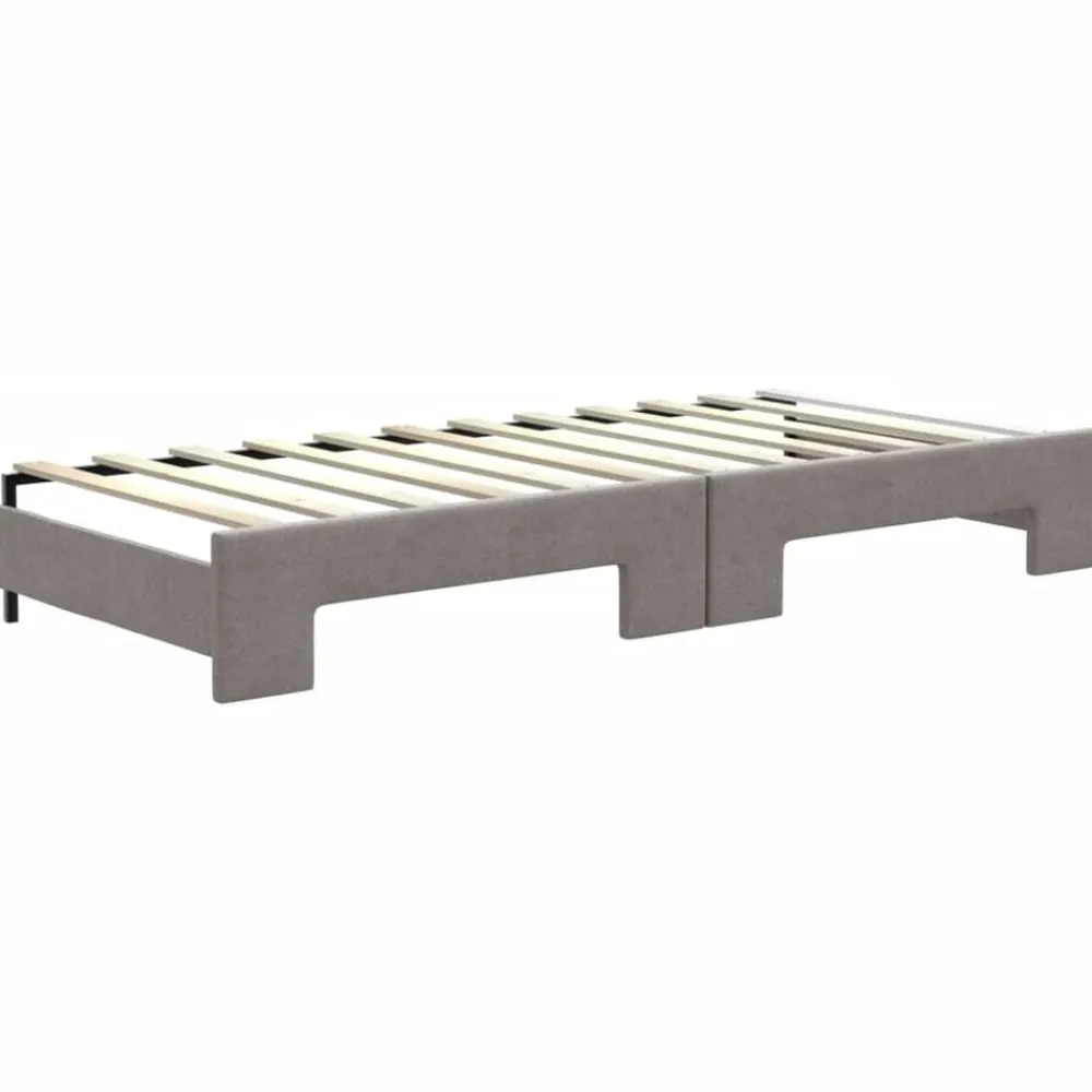 vidaXL Sofá cama nido con cajones tela gris taupe 80x200 cm Taupé New