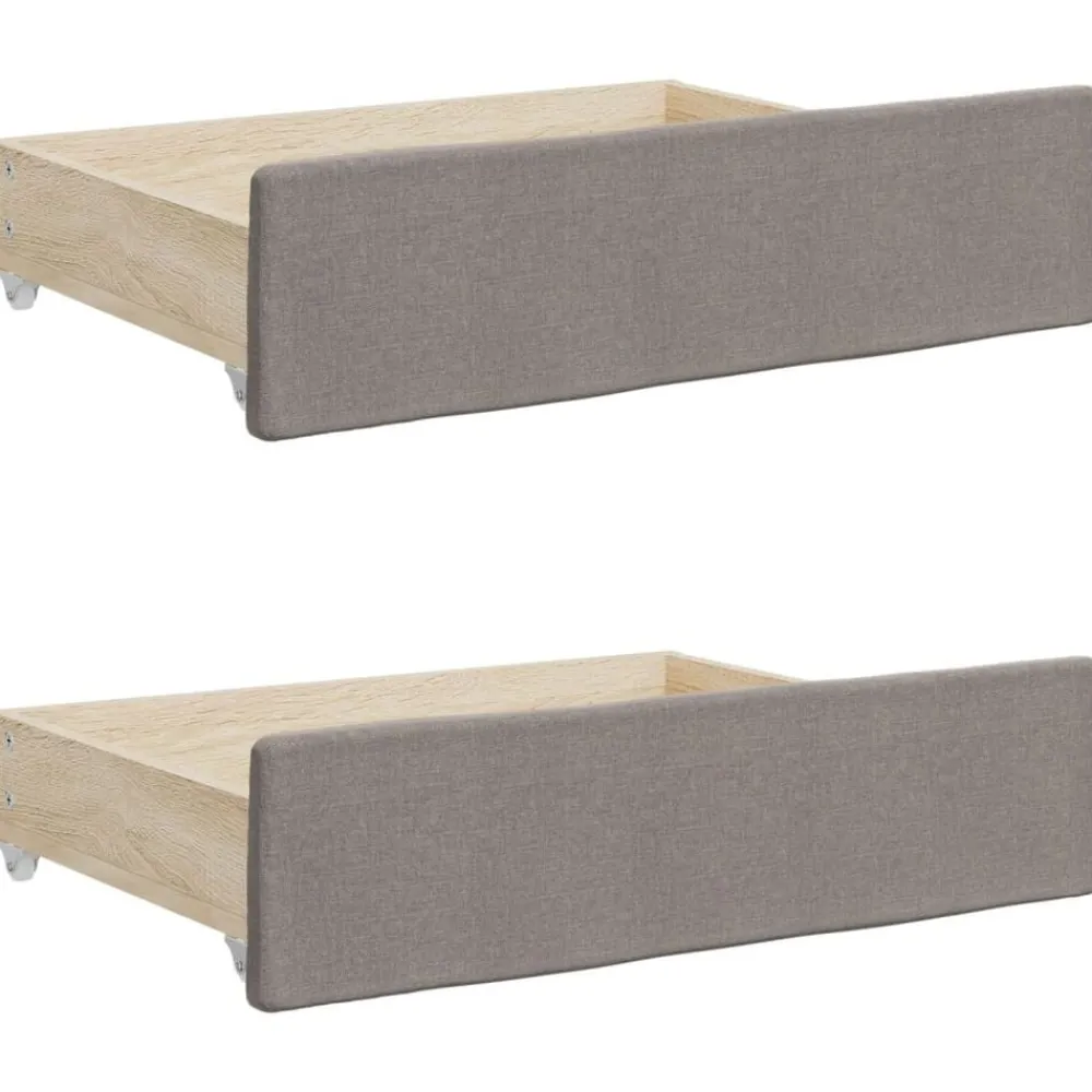 vidaXL Sofá cama nido con cajones tela gris taupe 80x200 cm Taupé New