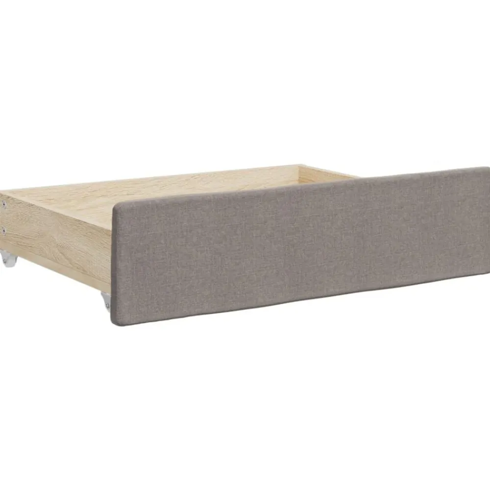 vidaXL Sofá cama nido con cajones tela gris taupe 80x200 cm Taupé New