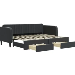 vidaXL Sofá cama nido con cajones terciopelo 80x200 cm Negro Best