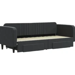 vidaXL Sofá cama nido con cajones terciopelo 80x200 cm Negro Best