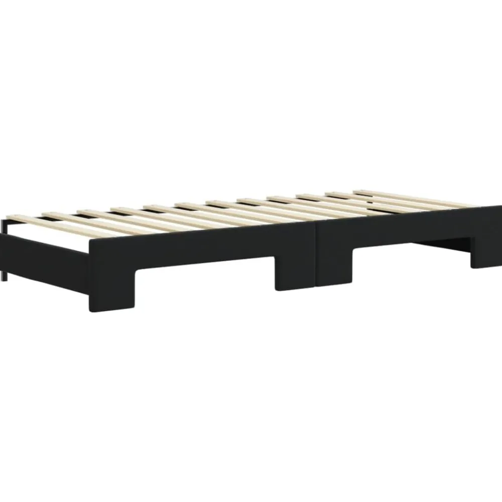 vidaXL Sofá cama nido con cajones terciopelo 80x200 cm Negro Best