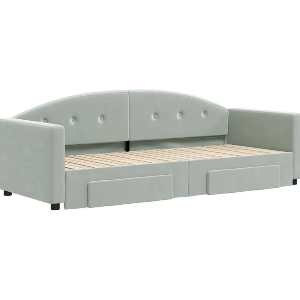 vidaXL Camas Y Accesorios-Sofá cama nido con cajones terciopelo 80x200 cm