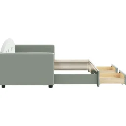 vidaXL Camas Y Accesorios-Sofá cama nido con cajones terciopelo 80x200 cm