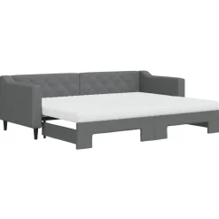 vidaXL Sofá cama nido con colchón tela 80x200 cm Gris oscuro Discount
