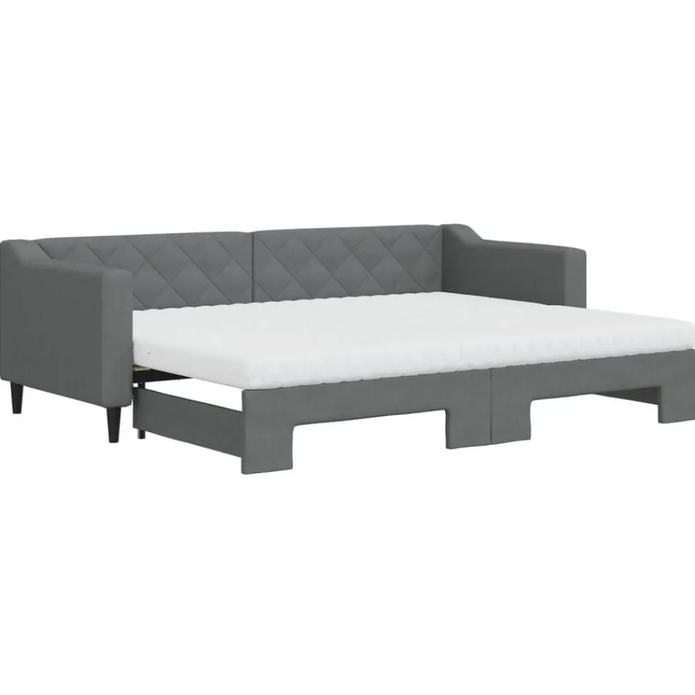 vidaXL Sofá cama nido con colchón tela 80x200 cm Gris oscuro Discount