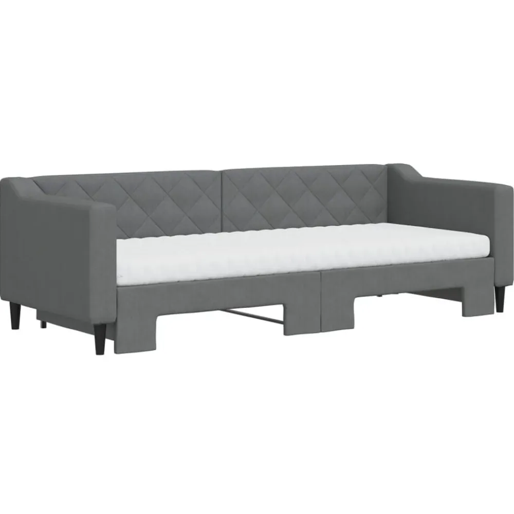 vidaXL Sofá cama nido con colchón tela 80x200 cm Gris oscuro Discount