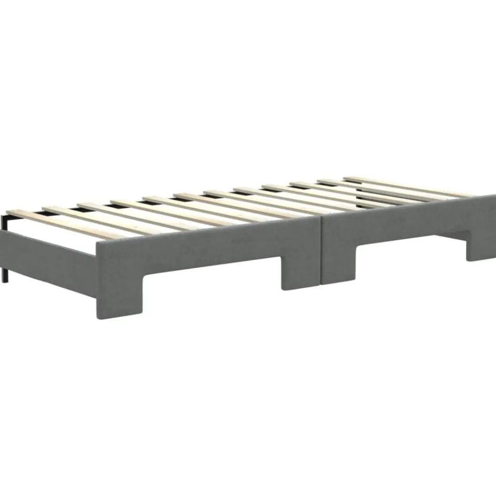 vidaXL Sofá cama nido con colchón tela 80x200 cm Gris oscuro Discount