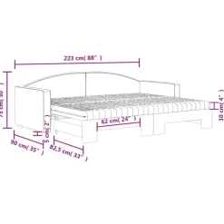 vidaXL Camas Y Accesorios-Sofá cama nido con colchón tela 80x200 cm
