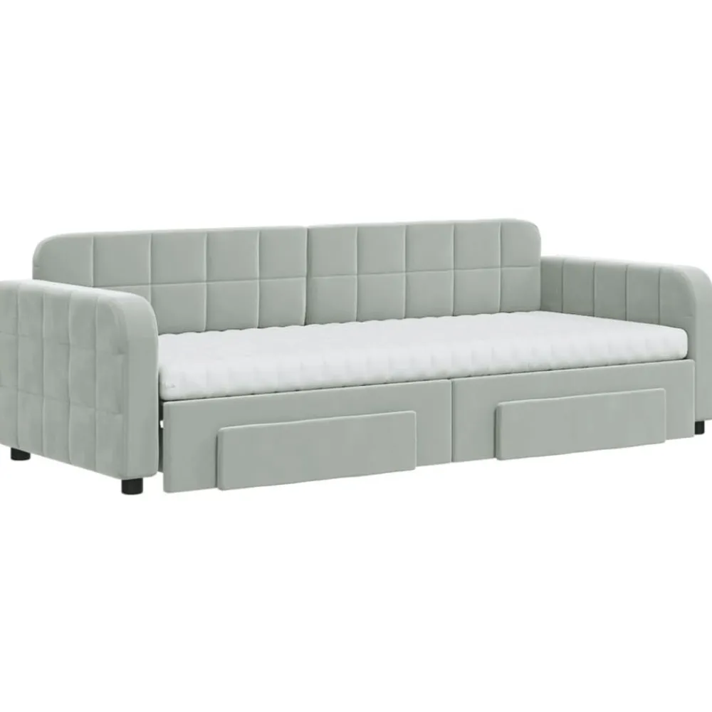 vidaXL Camas Y Accesorios-Sofá cama nido con cajones terciopelo 80x200 cm