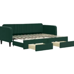 vidaXL Camas Y Accesorios-Sofá cama nido con cajones terciopelo 80x200 cm