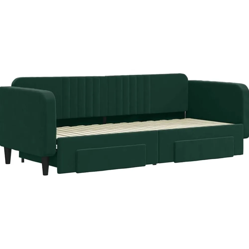 vidaXL Camas Y Accesorios-Sofá cama nido con cajones terciopelo 80x200 cm