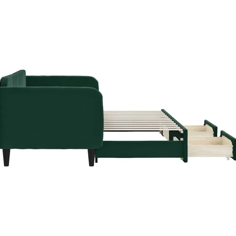 vidaXL Camas Y Accesorios-Sofá cama nido con cajones terciopelo 80x200 cm