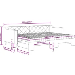 vidaXL Sofá cama nido con colchón tela 80x200 cm Crema