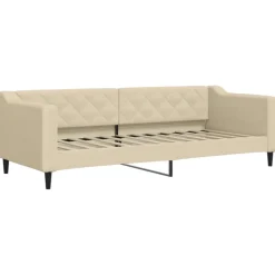 vidaXL Sofá cama nido con colchón tela 80x200 cm Crema