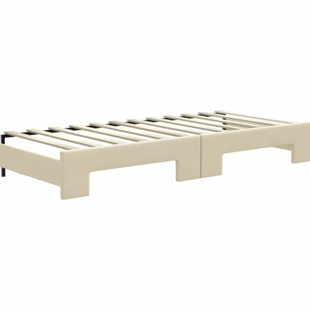vidaXL Sofá cama nido con colchón tela 80x200 cm Crema