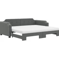 vidaXL Sofá cama nido con colchón tela 80x200 cm Gris oscuro Hot