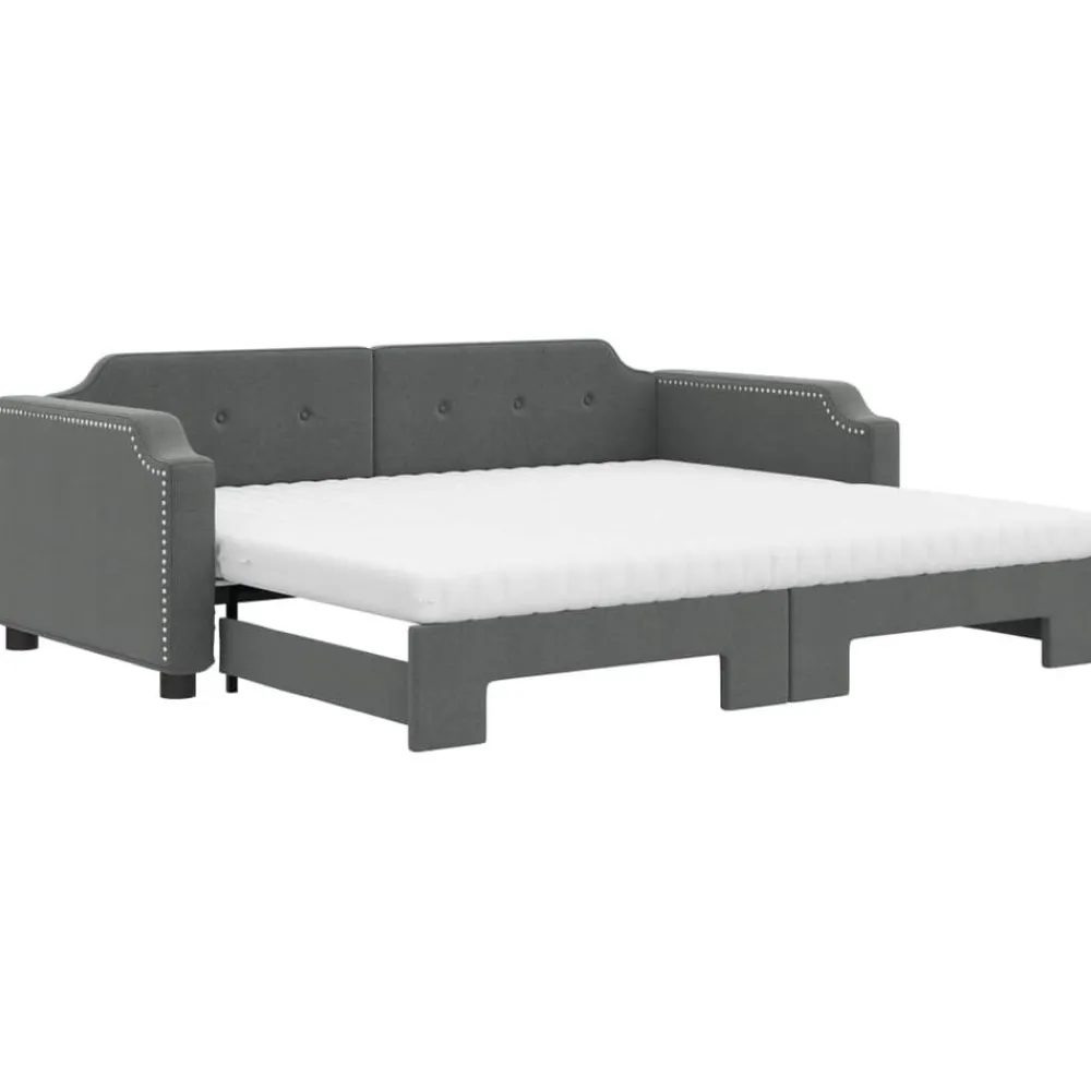 vidaXL Sofá cama nido con colchón tela 80x200 cm Gris oscuro Hot