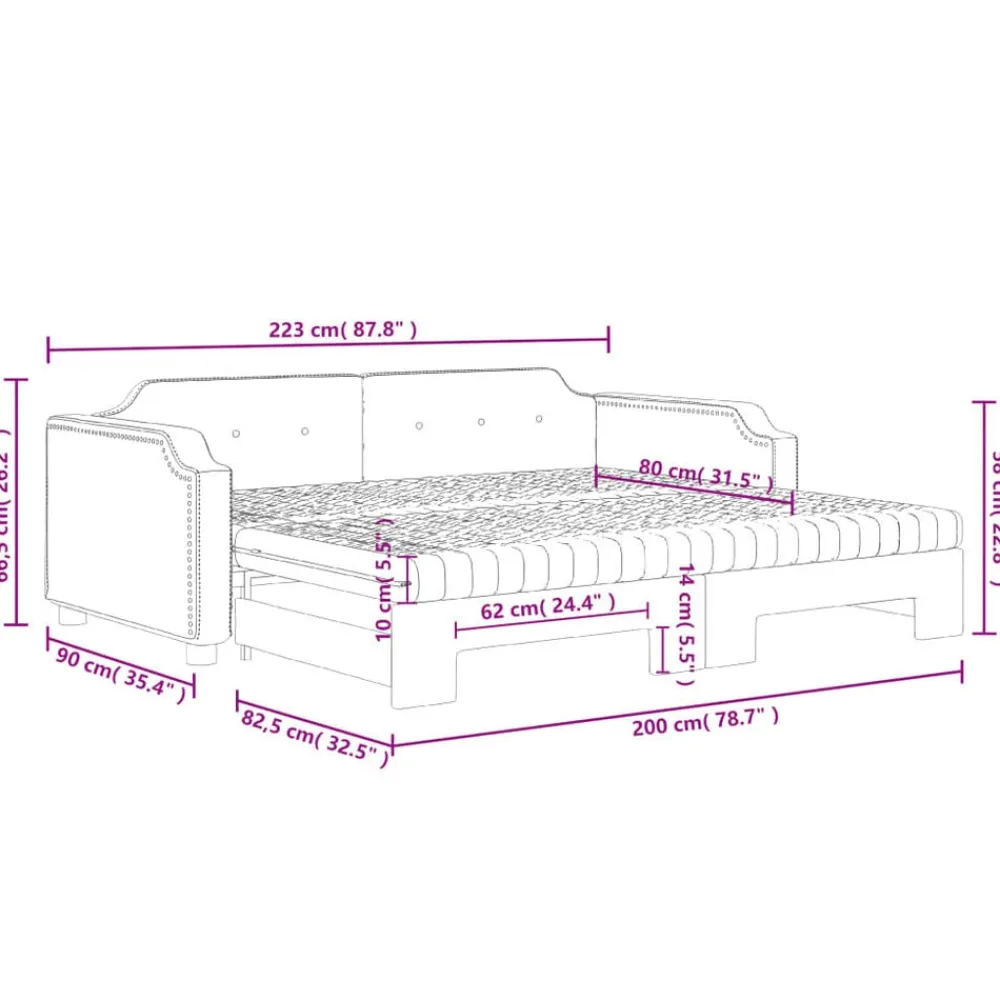 vidaXL Sofá cama nido con colchón tela 80x200 cm Gris oscuro Hot