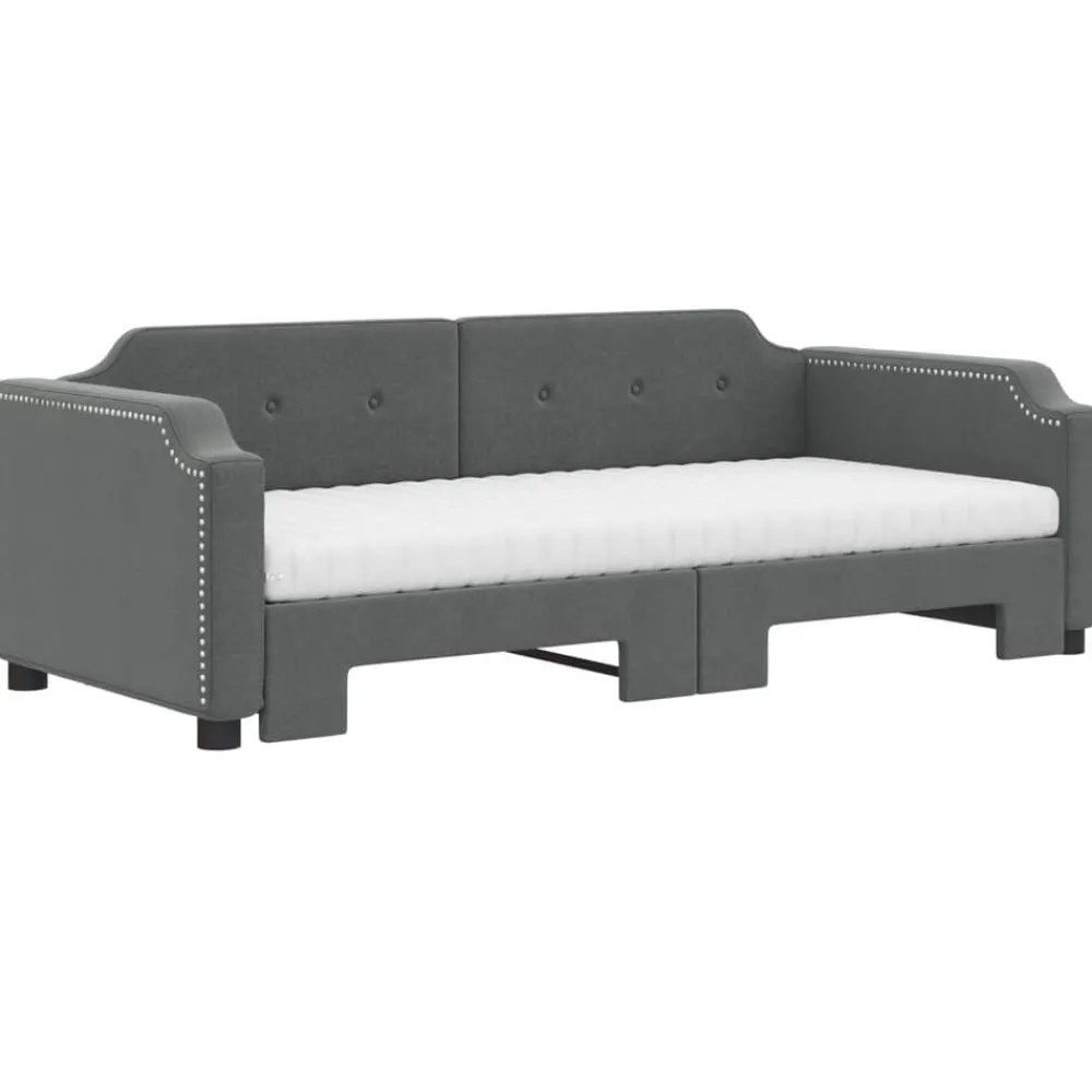 vidaXL Sofá cama nido con colchón tela 80x200 cm Gris oscuro Hot