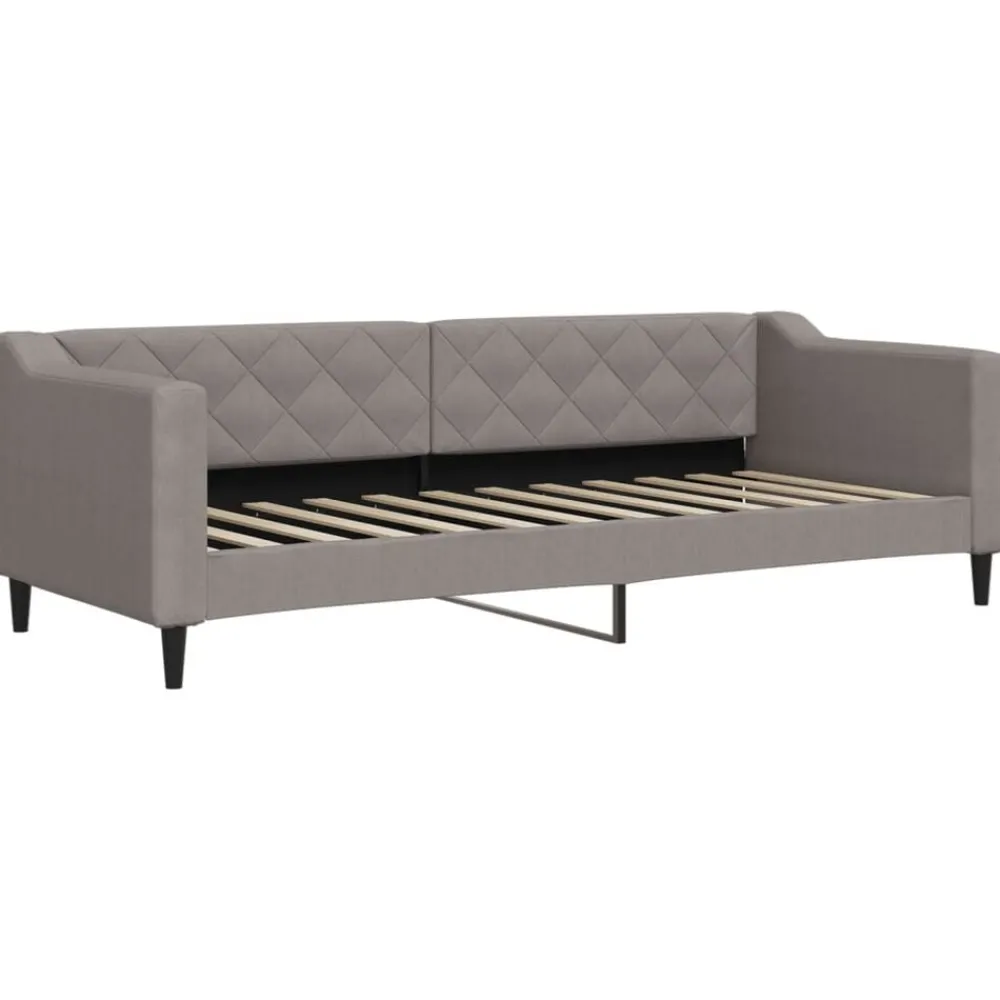 vidaXL Camas Y Accesorios-Sofá cama nido con cajones tela gris taupe 80x200 cm