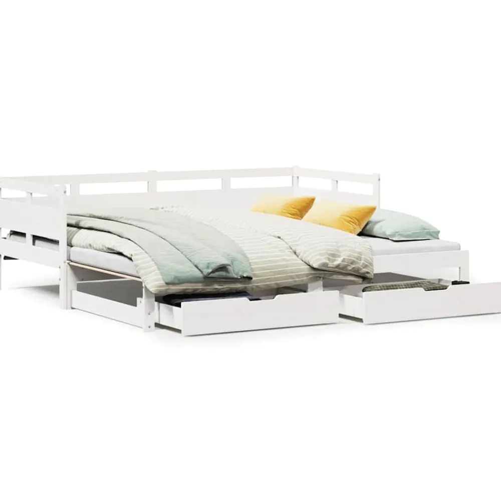 vidaXL Camas Y Accesorios-Sofá cama nido con cajones sin colchón 90x200 cm