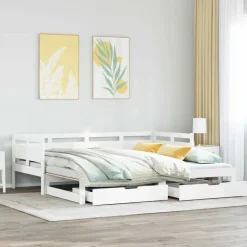 vidaXL Camas Y Accesorios-Sofá cama nido con cajones sin colchón 90x200 cm