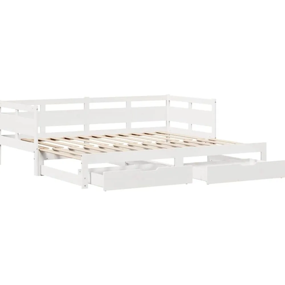 vidaXL Camas Y Accesorios-Sofá cama nido con cajones sin colchón 90x200 cm