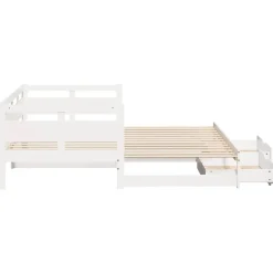 vidaXL Camas Y Accesorios-Sofá cama nido con cajones sin colchón 90x200 cm