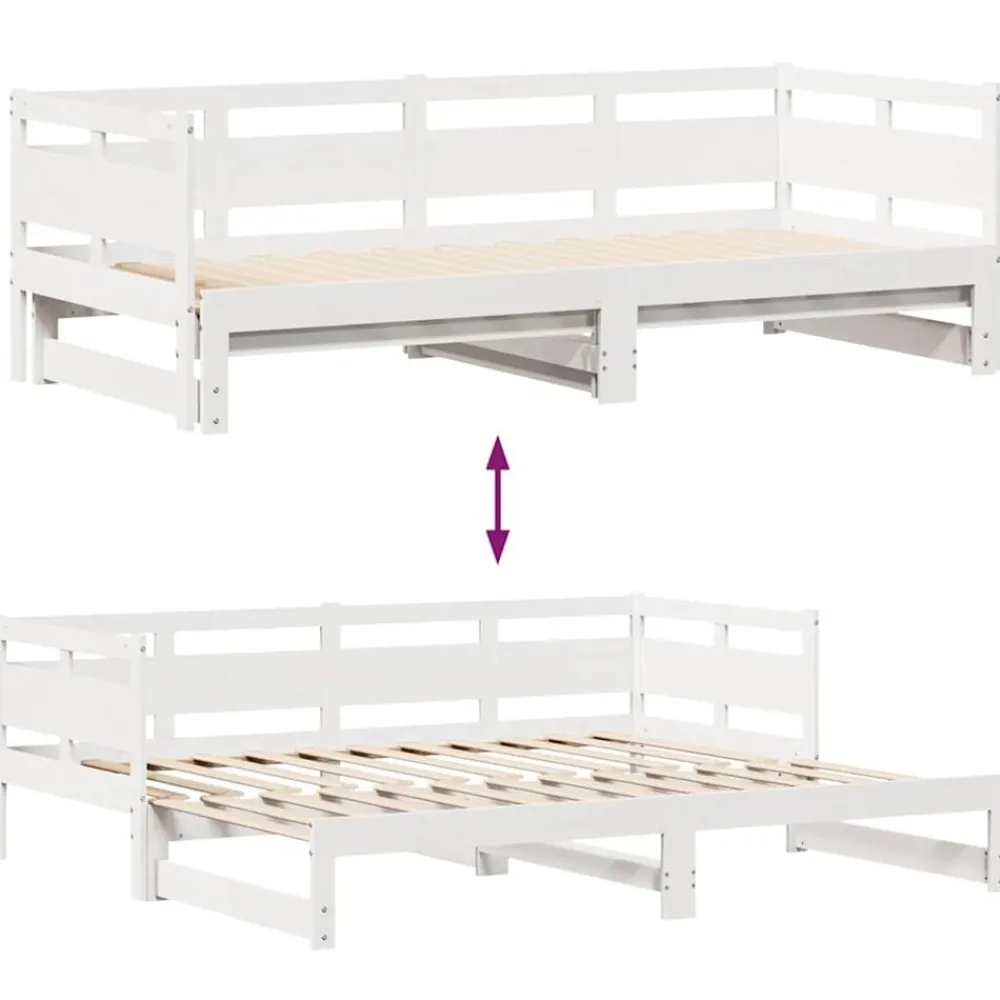vidaXL Camas Y Accesorios-Sofá cama nido con cajones sin colchón 90x200 cm
