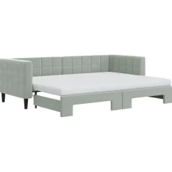 vidaXL Camas Y Accesorios-Sofá cama nido con colchón terciopelo 80x200 cm