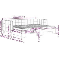 vidaXL Camas Y Accesorios-Sofá cama nido con colchón terciopelo 80x200 cm