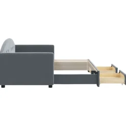 vidaXL Camas Y Accesorios-Sofá cama nido con cajones terciopelo 80x200 cm