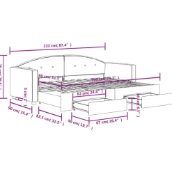 vidaXL Camas Y Accesorios-Sofá cama nido con cajones terciopelo 80x200 cm
