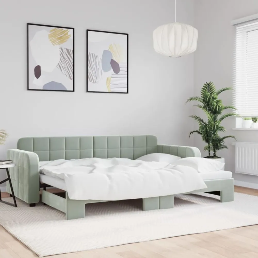 vidaXL Camas Y Accesorios-Sofá cama nido terciopelo 80x200 cm