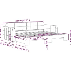 vidaXL Camas Y Accesorios-Sofá cama nido terciopelo 80x200 cm