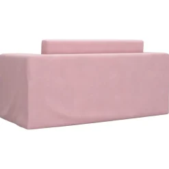 vidaXL Sofá cama para niños de 2 plazas felpa suave Rosa Hot