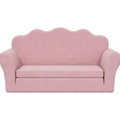 Niños vidaXL Mobiliario Para Bebés Y Niños Pequeños-Sofá cama para niños de 2 plazas felpa suave