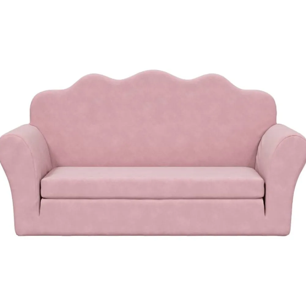 Niños vidaXL Mobiliario Para Bebés Y Niños Pequeños-Sofá cama para niños de 2 plazas felpa suave