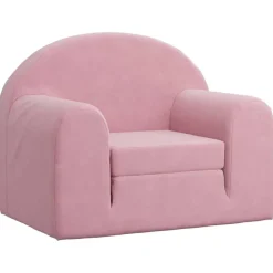 vidaXL Sofá cama para niños felpa suave Rosa Online