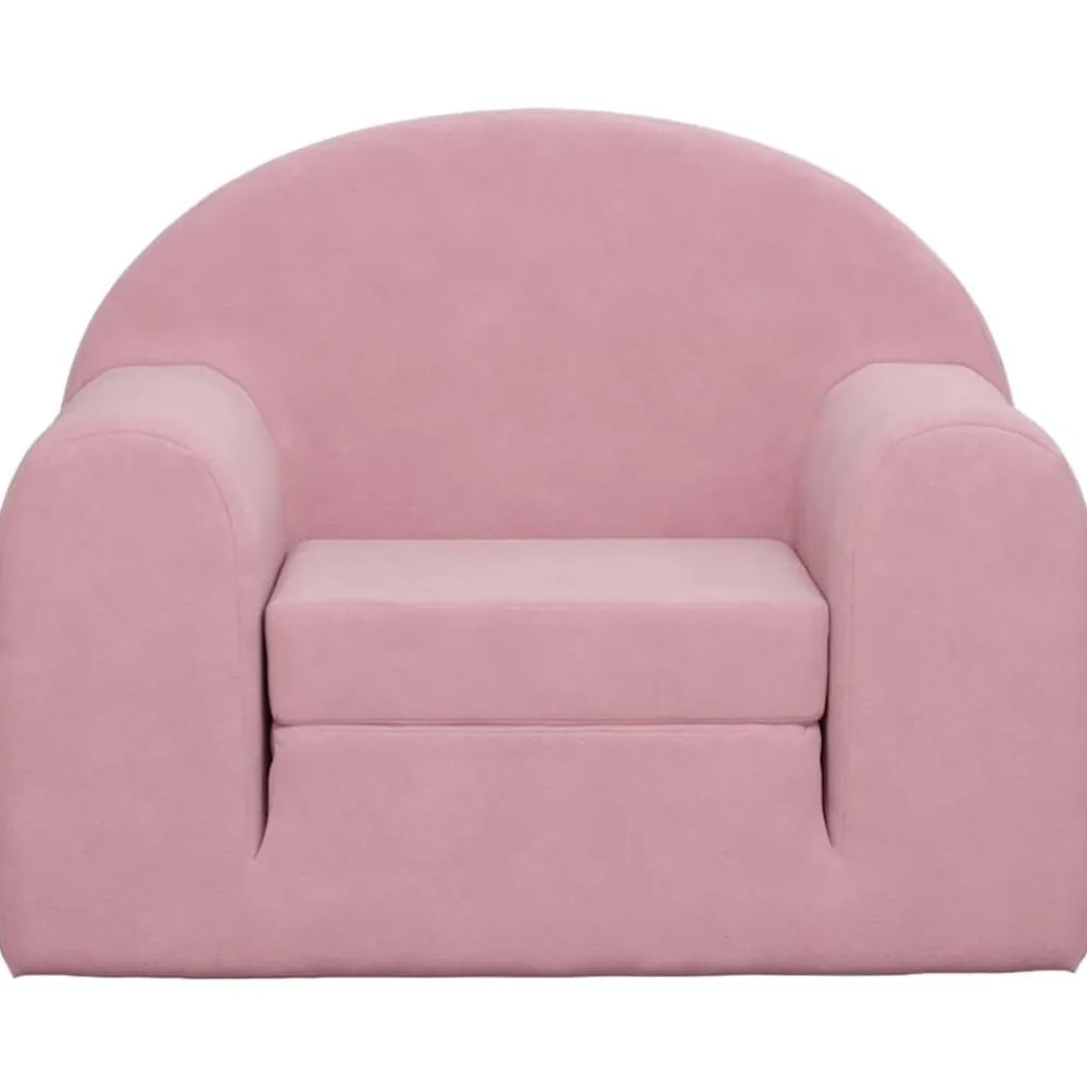 vidaXL Sofá cama para niños felpa suave Rosa Online