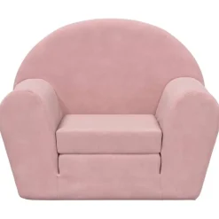 vidaXL Sofá cama para niños felpa suave Rosa Clearance