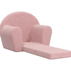 vidaXL Sofá cama para niños felpa suave Rosa Clearance