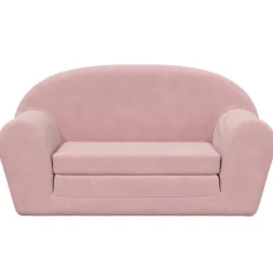 vidaXL Sofá cama para niños de 2 plazas felpa suave Rosa Sale